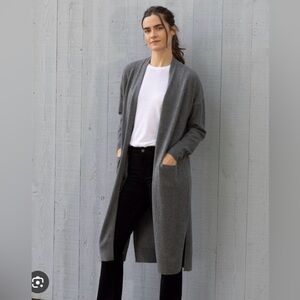 Tahari 100% Cashmere Belted Long Cardigan / Sweater Coat – Grey – Size M